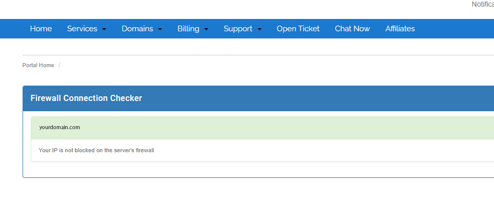 Firewall unblock tool - click to remove the block